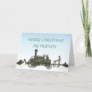 Cartes Pour Fêtes Annuelles Moteur de traction à vapeur Tracteur agricole Anti