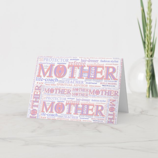 Cartes Pour Fêtes Annuelles MOTHER : The many roles of a mother - CustomizeCar (Devant)