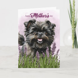 Cartes Pour Fêtes Annuelles Mother's Day Affenpinscher Dog in Purple