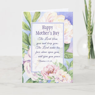 Cartes Pour Fêtes Annuelles Mother's Day Blessing Bible Verse Floral 