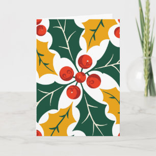 Cartes Pour Fêtes Annuelles Motif à grandes impressions rétro moderne de feuil
