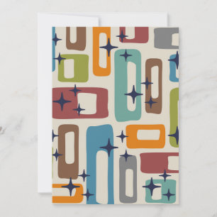 Cartes Pour Fêtes Annuelles Motif Abstrait moderne rétro du milieu du siècle