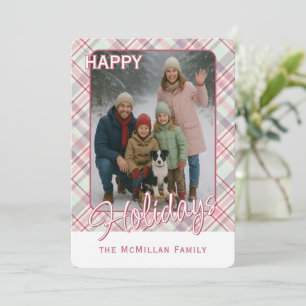 Cartes Pour Fêtes Annuelles Motif carreau rustique élégant de classe