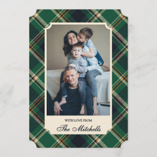 Cartes Pour Fêtes Annuelles Motif carreaux vert bleu jaune classique Fêtes