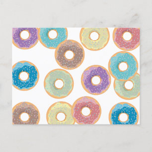 Cartes Pour Fêtes Annuelles Motif coloré Pastel Donuts & Sprinkings