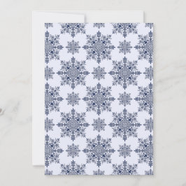 Cartes Pour Fêtes Annuelles Motif Damas de flocon bleu