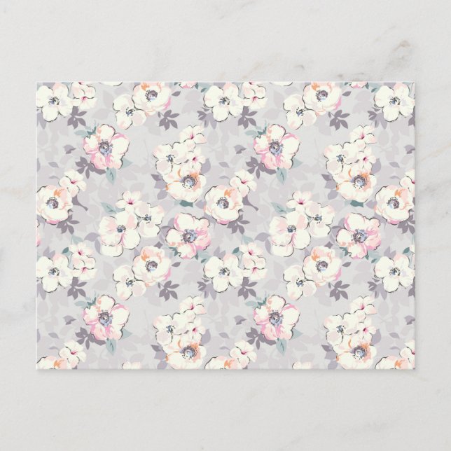 Cartes Pour Fêtes Annuelles Motif d'aquarelle rose doux (Devant)