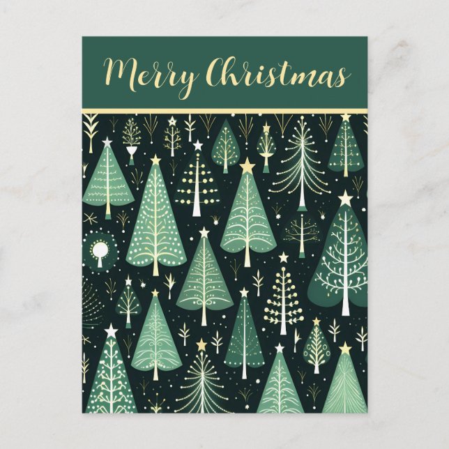 Cartes Pour Fêtes Annuelles Motif d'arbre de Noël (Devant)