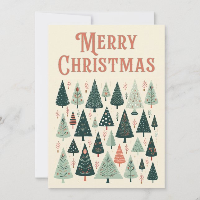 Cartes Pour Fêtes Annuelles Motif d'arbre de Noël (Devant)