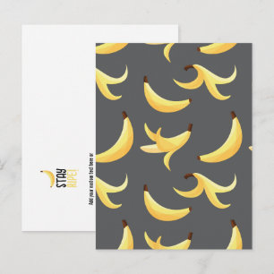 Cartes Pour Fêtes Annuelles Motif de banane jaune rétro drôle éditable pour fê