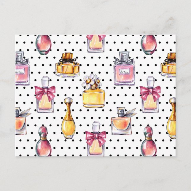 Cartes Pour Fêtes Annuelles Motif de bouteille de Parfum (Devant)