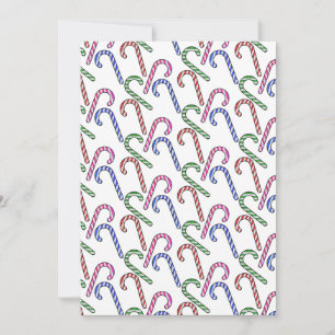 Cartes Pour Fêtes Annuelles Motif de canne à bonbons pailletée