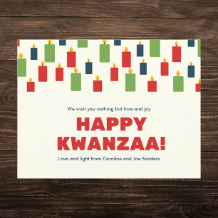Cartes Pour Fêtes Annuelles Motif de chandelles Kwanzaa coloré