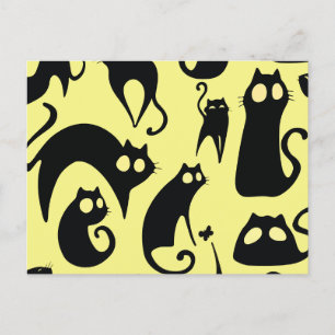 Cartes Pour Fêtes Annuelles Motif de chat noir