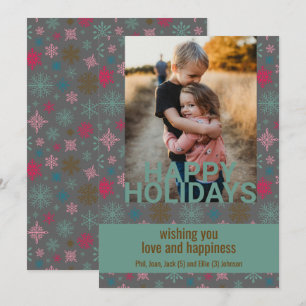 Cartes Pour Fêtes Annuelles Motif de flocon d'hiver doux photo