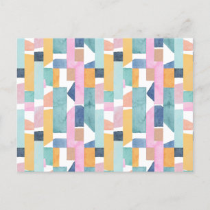 Cartes Pour Fêtes Annuelles Motif de forme d'aquarelle Abstraite