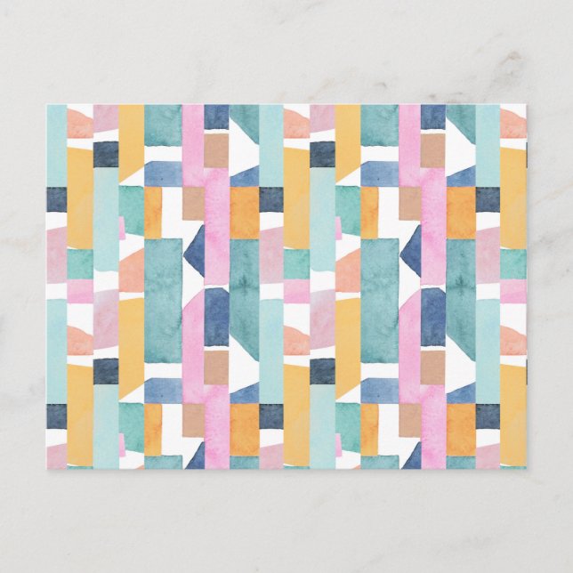 Cartes Pour Fêtes Annuelles Motif de forme d'aquarelle Abstraite (Devant)