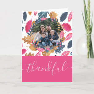 Cartes Pour Fêtes Annuelles Motif de la feuille de bois Thanksgiving Photo