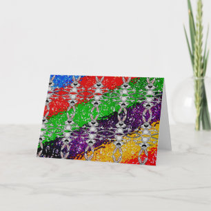 Cartes Pour Fêtes Annuelles Motif de lapin coloré sauvage