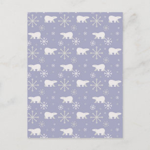 Cartes Pour Fêtes Annuelles Motif de Noël avec ours polaires et flocons de nei