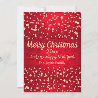 Cartes Pour Fêtes Annuelles Motif de Noël Confetti rouge et or
