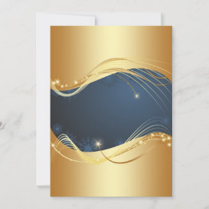 Cartes Pour Fêtes Annuelles Motif de Noël doré avec arrière - plan bleu...