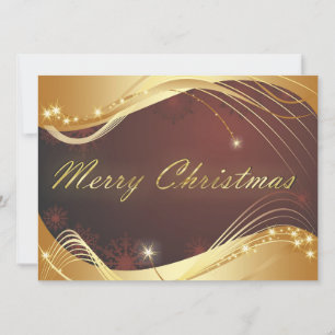 Cartes Pour Fêtes Annuelles Motif de Noël doré avec arrière - plan rouge