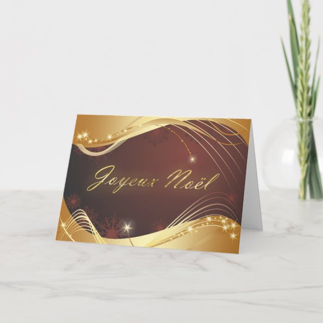 Cartes Pour Fêtes Annuelles Motif de Noël doré avec arrière - plan rouge... (Devant)