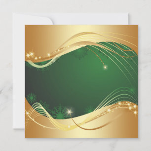 Cartes Pour Fêtes Annuelles Motif de Noël doré avec arrière - plan vert...