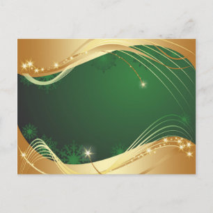 Cartes Pour Fêtes Annuelles Motif de Noël doré avec arrière - plan vert...