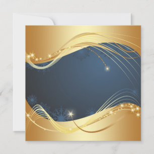Cartes Pour Fêtes Annuelles Motif de Noël doré avec fond bleu...