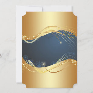 Cartes Pour Fêtes Annuelles Motif de Noël doré avec fond bleu...
