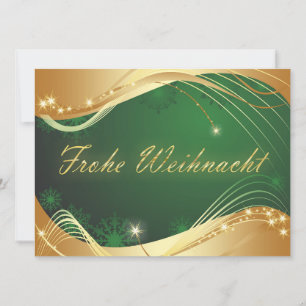 Cartes Pour Fêtes Annuelles Motif de Noël doré sur fond vert
