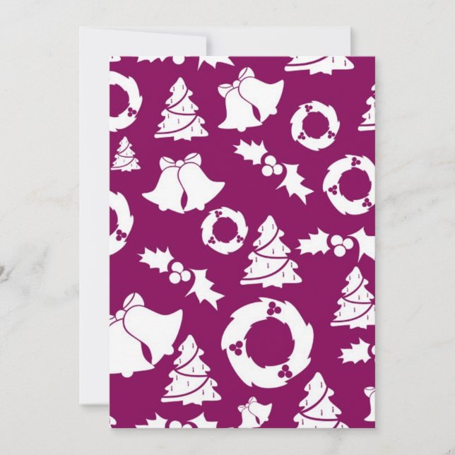 Cartes Pour Fêtes Annuelles Motif de Noël pourpre (Devant)