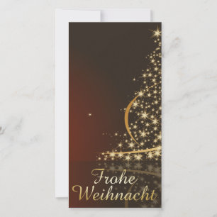 Cartes Pour Fêtes Annuelles Motif de Noël rouge avec arbre de Noël doré