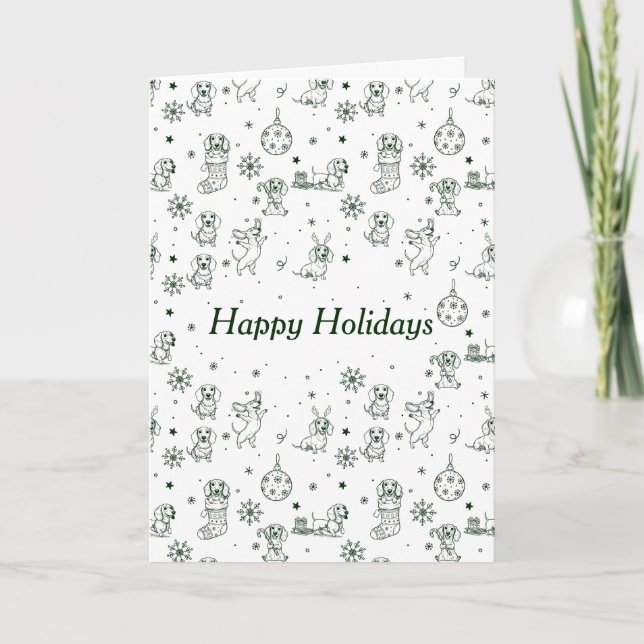Cartes Pour Fêtes Annuelles Motif de Noël teckel (Devant)