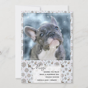 Cartes Pour Fêtes Annuelles Motif de renne mignon bleu pastel ou couleur perso