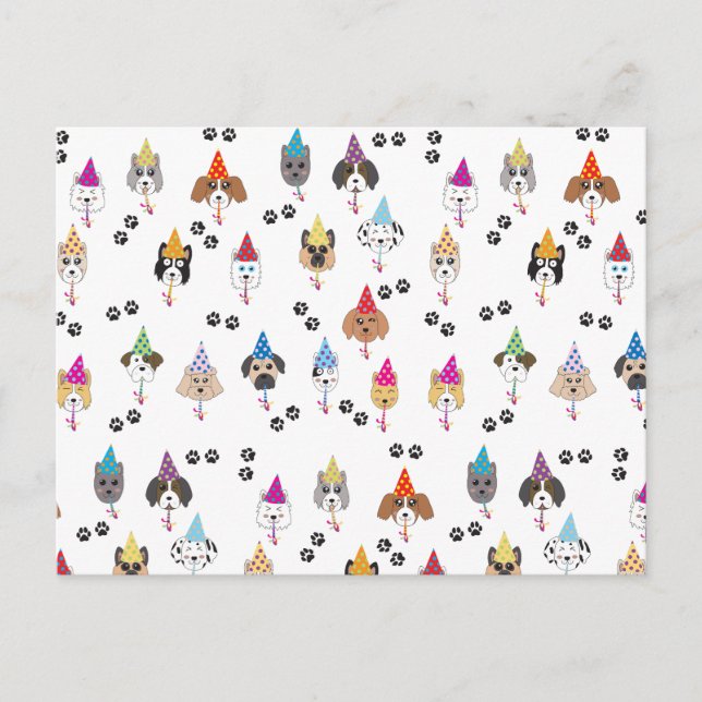 Cartes Pour Fêtes Annuelles Motif des chiens de fête d'anniversaire (Devant)