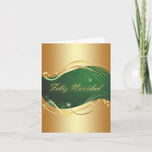 Cartes Pour Fêtes Annuelles Motif doré de Noël avec fond vert