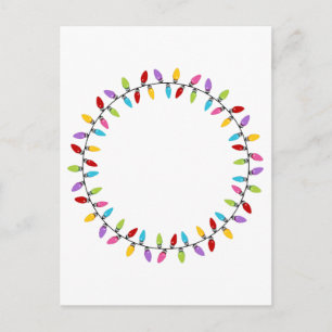 Cartes Pour Fêtes Annuelles Motif du cercle des lumières de Noël