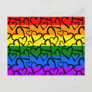 Cartes Pour Fêtes Annuelles Motif du coeur arc-en-ciel