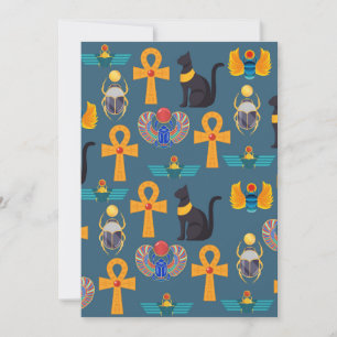 Cartes Pour Fêtes Annuelles Motif Égypte Antique, Papier numérique Hiéroglyphe