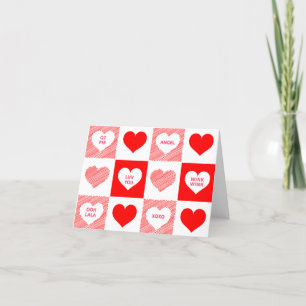 Cartes Pour Fêtes Annuelles Motif Flirty Red and White Candy Hearts