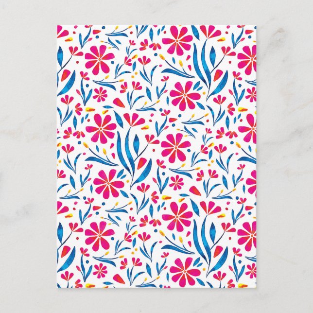 Cartes Pour Fêtes Annuelles Motif floral d'aquarelle (Devant)