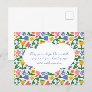 Cartes Pour Fêtes Annuelles Motif floral de printemps amusant