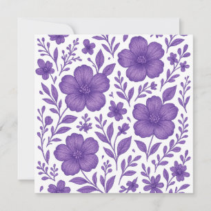 Cartes Pour Fêtes Annuelles motif floral pourpre