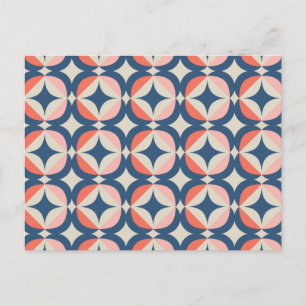 Cartes Pour Fêtes Annuelles Motif géométrique bleu et corail