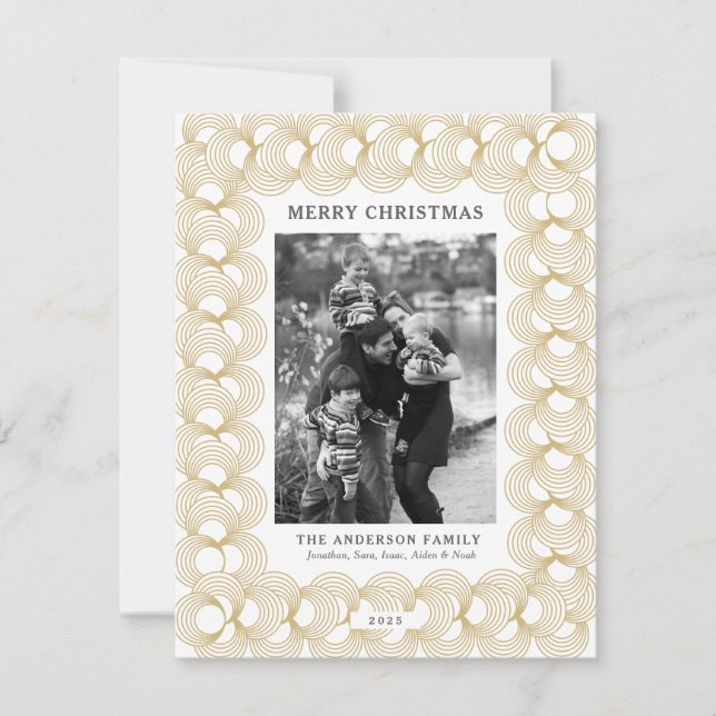 Cartes Pour Fêtes Annuelles Motif Gold Circle | Noël photo (Devant)