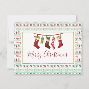 Cartes Pour Fêtes Annuelles Motif moche de Noël avec les bas