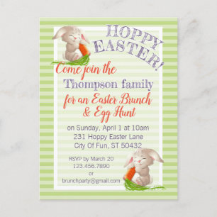 Cartes Pour Fêtes Annuelles Motif Plaid personnalisé de lapin de Pâques Hoppy